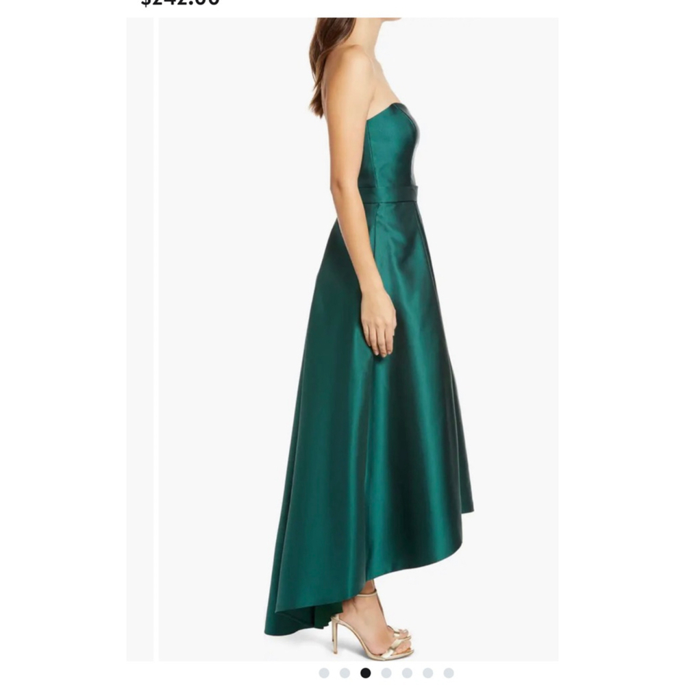 NWT Strapless High/Low Ballgown Emerald green Alfred Sung SZ 6